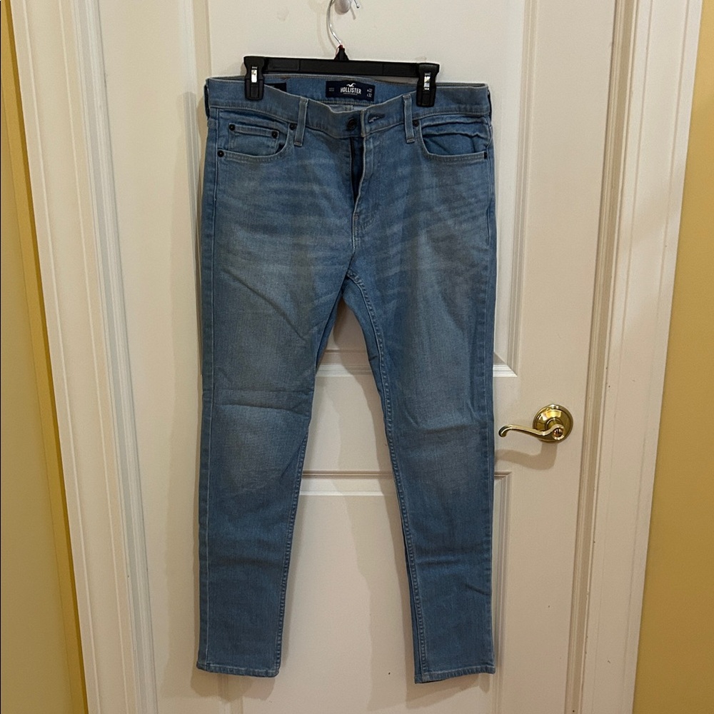Hollister Men's Denim Slim Jeans - Light Blue